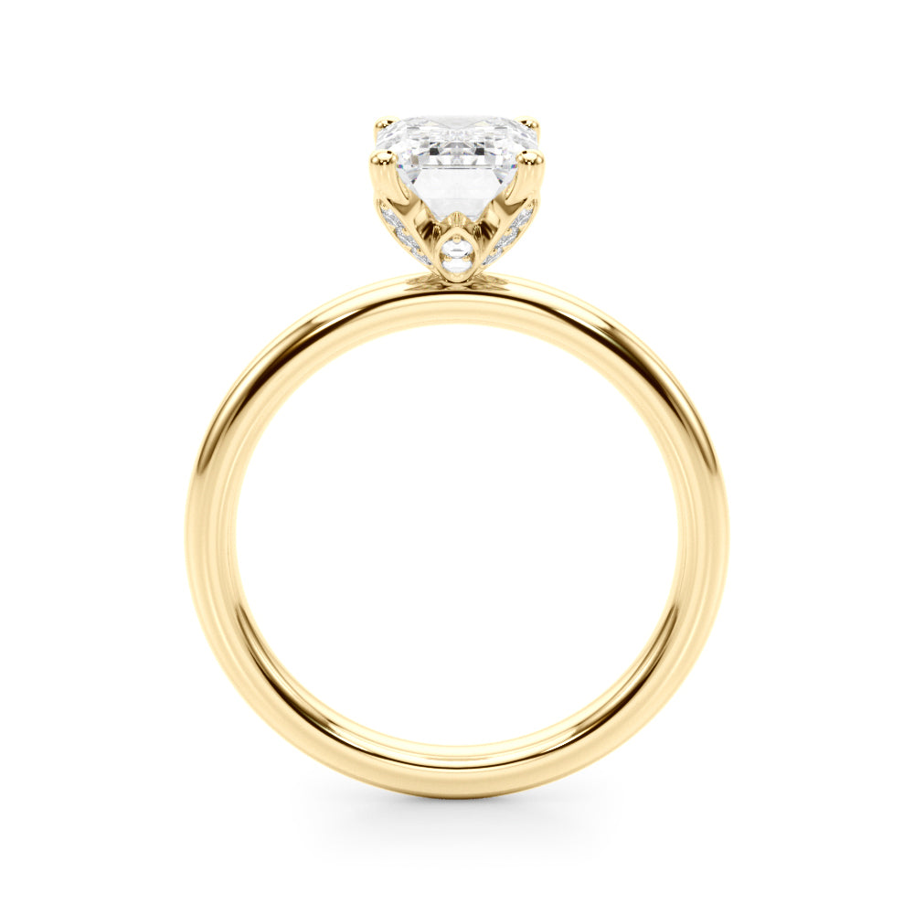Lustrous Sidestone Emerald Diamond Engagement Ring — 9K/18K Gold & Platinum