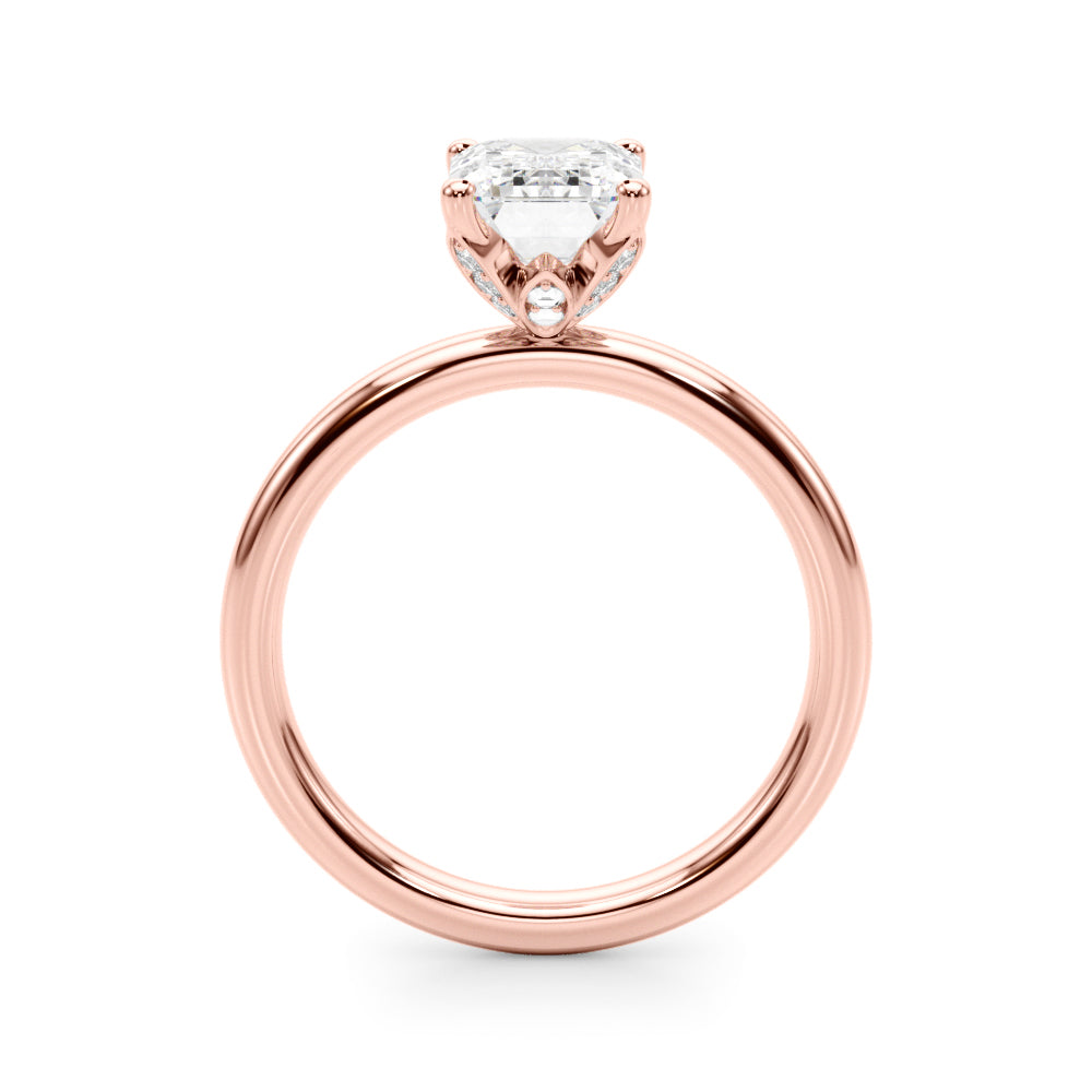 Lustrous Sidestone Emerald Diamond Engagement Ring — 9K/18K Gold & Platinum