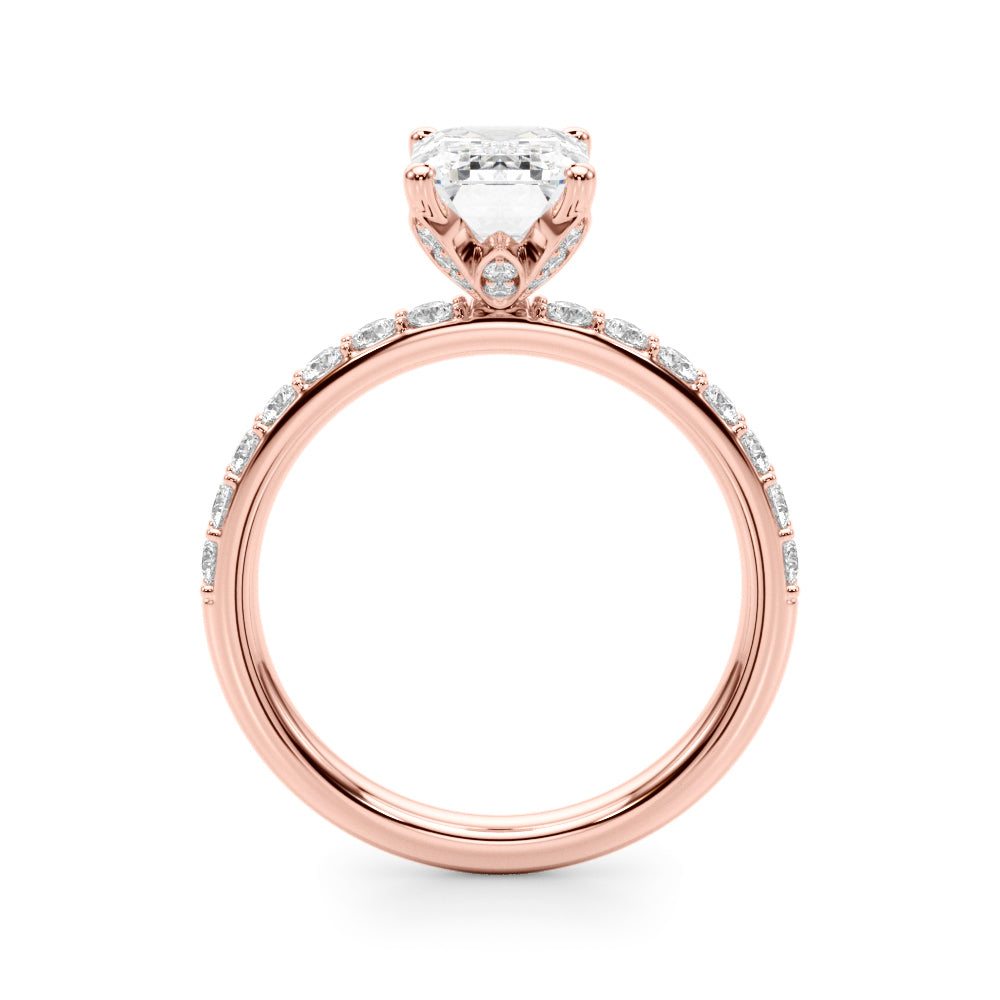 Opulent Sidestone Emerald Diamond Engagement Ring — 9K/18K Gold & Platinum