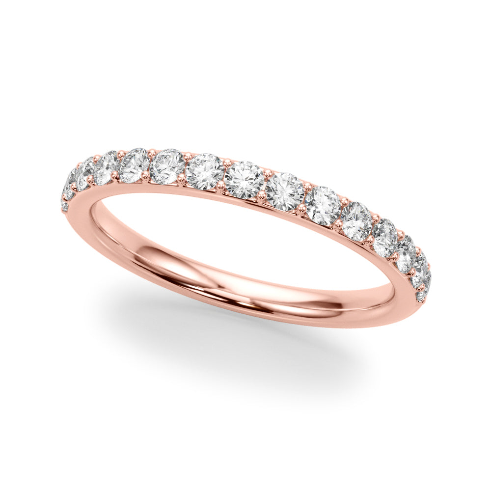 Shared Prong Half Eternity Ring in Gold & Platinum