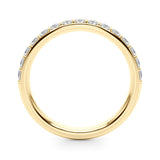 Shared Prong Half Eternity Ring in Gold & Platinum