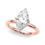 Statement Sidestone Marquise Diamond Engagement Ring — 9K/18K Gold & Platinum