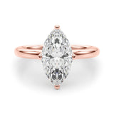 Statement Sidestone Marquise Diamond Engagement Ring — 9K/18K Gold & Platinum