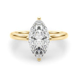 Statement Sidestone Marquise Diamond Engagement Ring — 9K/18K Gold & Platinum