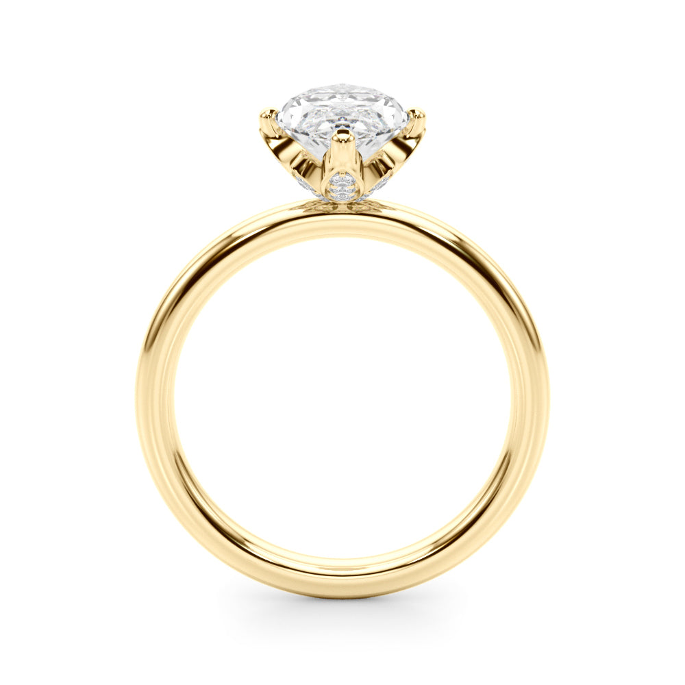 Statement Sidestone Marquise Diamond Engagement Ring — 9K/18K Gold & Platinum