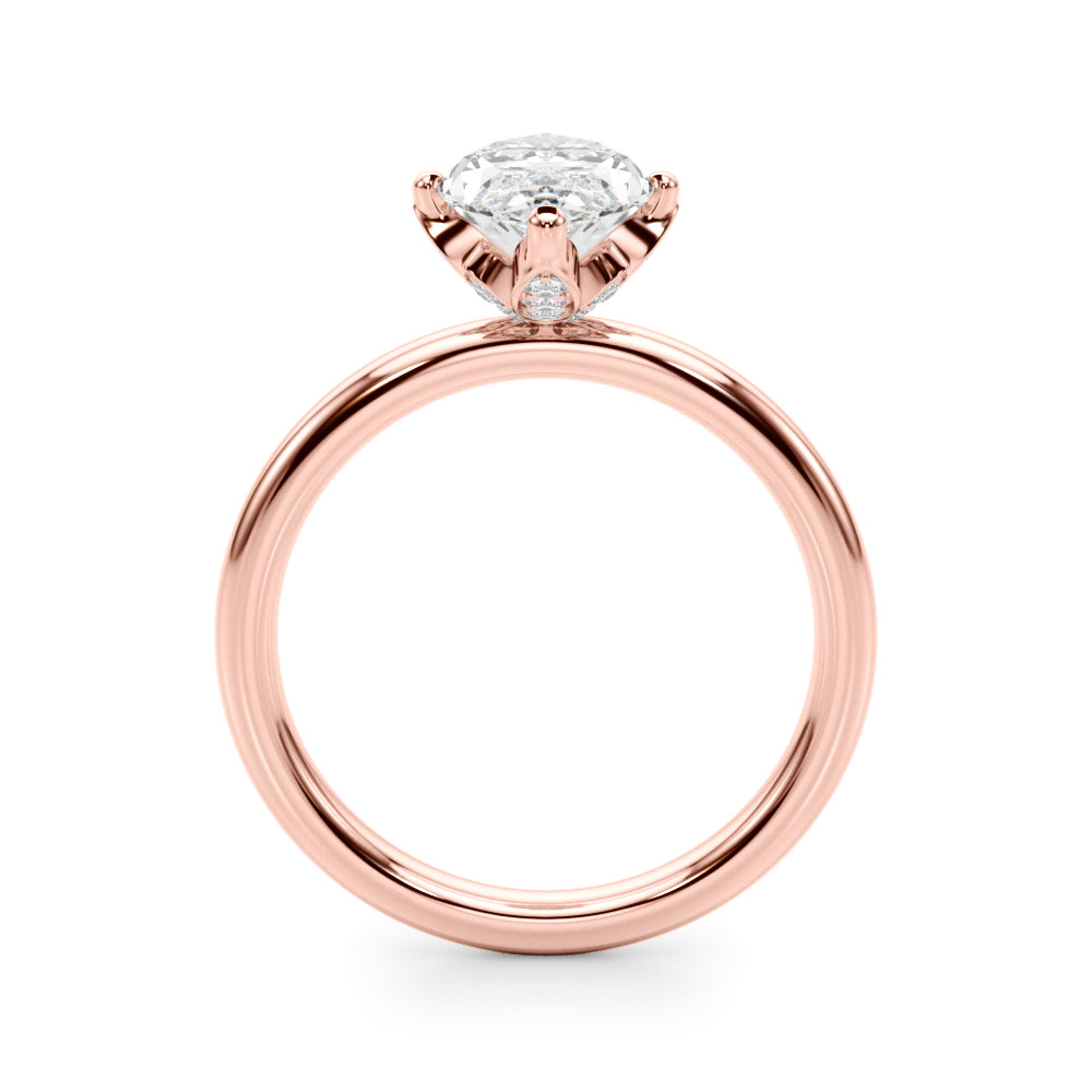 Statement Sidestone Marquise Diamond Engagement Ring — 9K/18K Gold & Platinum