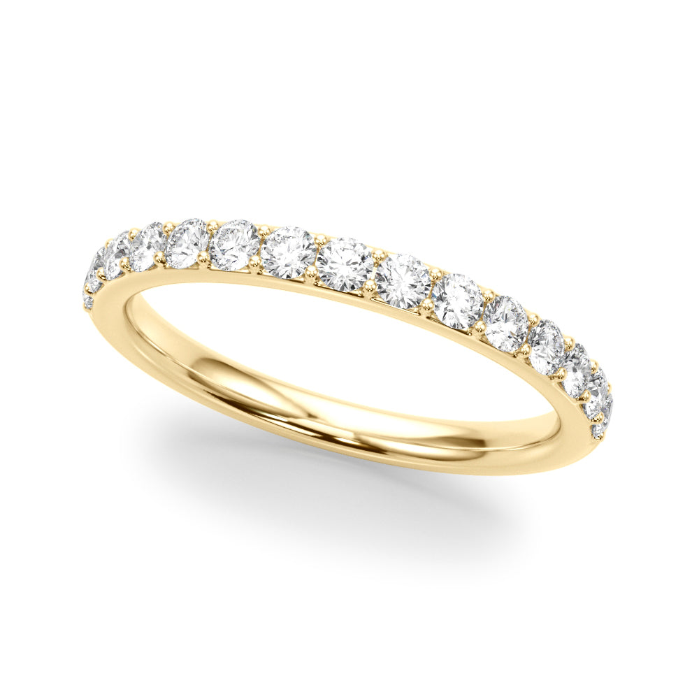 Shared Prong Half Eternity Ring in Gold & Platinum