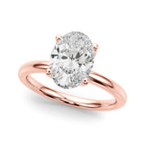 Regal Sidestone Oval Diamond Engagement Ring — 9K/18K Gold & Platinum