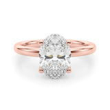Regal Sidestone Oval Diamond Engagement Ring — 9K/18K Gold & Platinum