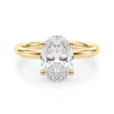 Regal Sidestone Oval Diamond Engagement Ring — 9K/18K Gold & Platinum