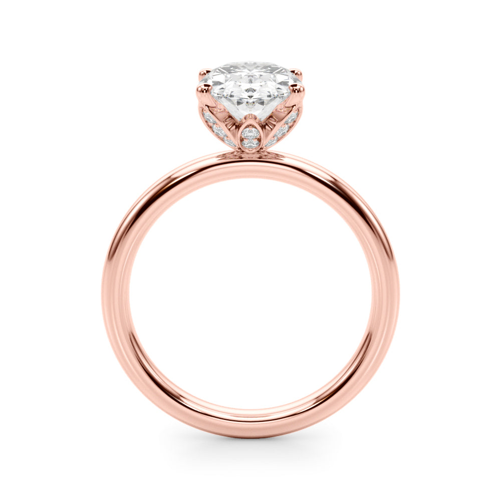 Regal Sidestone Oval Diamond Engagement Ring — 9K/18K Gold & Platinum