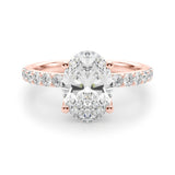 Sophisticated Sidestone Oval Diamond Engagement Ring — 9K/18K Gold & Platinum