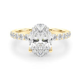 Sophisticated Sidestone Oval Diamond Engagement Ring — 9K/18K Gold & Platinum