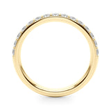 Shared Prong Wedding Half Eternity Ring in Gold & Platinum