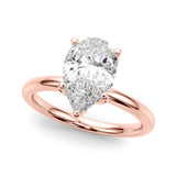 Eternal Sidestone Pear Diamond Engagement Ring — 9K/18K Gold & Platinum
