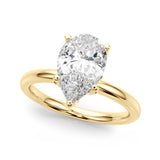 Eternal Sidestone Pear Diamond Engagement Ring — 9K/18K Gold & Platinum