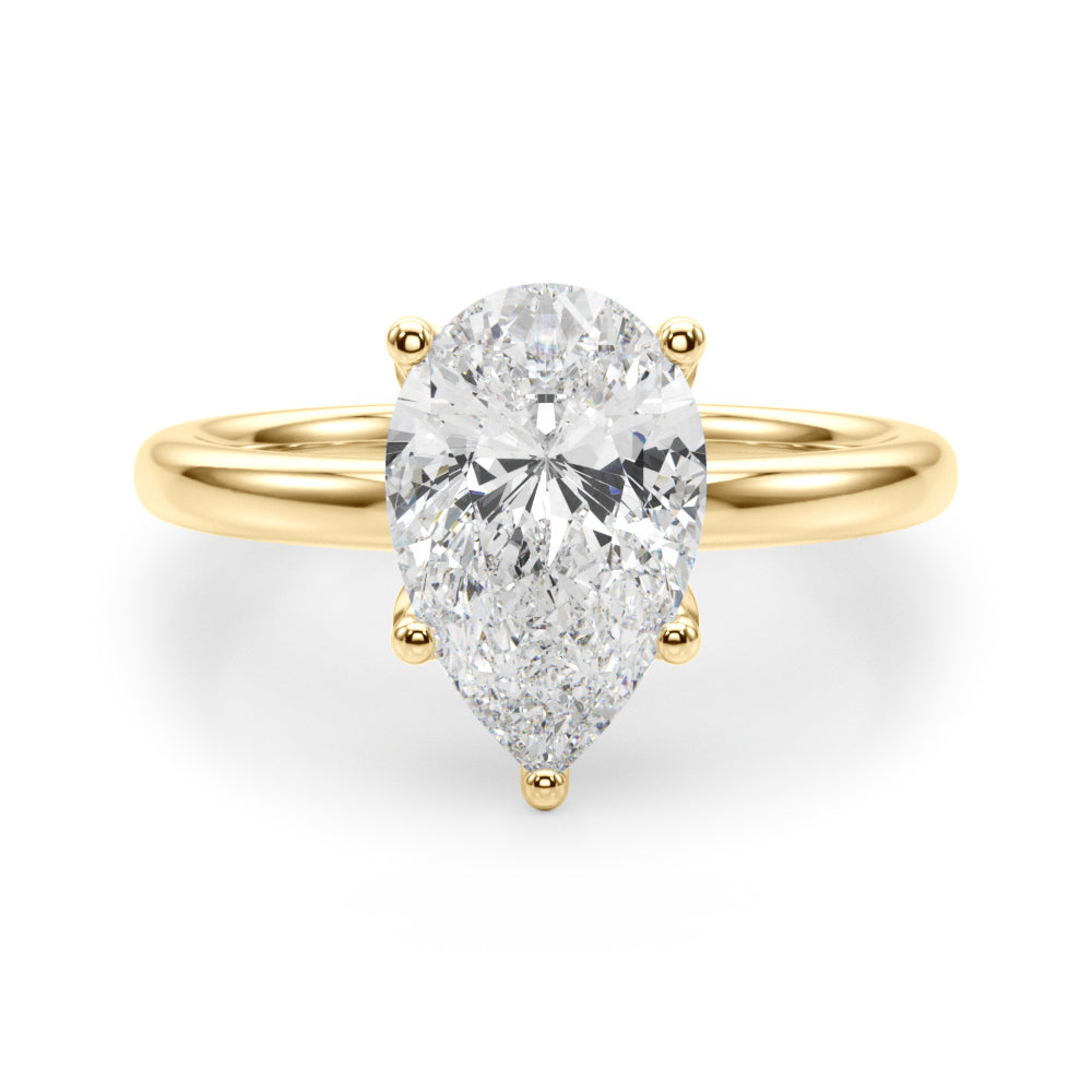 Eternal Sidestone Pear Diamond Engagement Ring — 9K/18K Gold & Platinum
