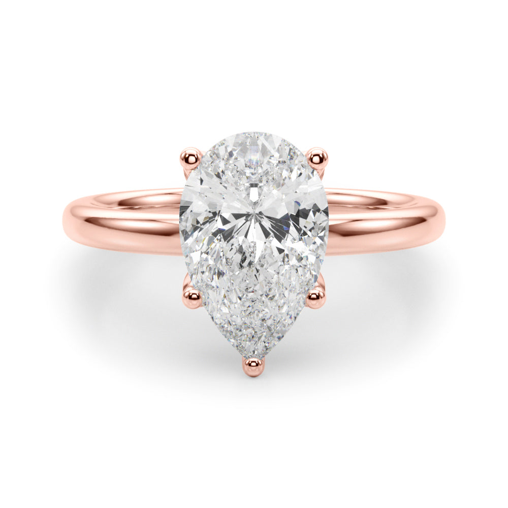 Eternal Sidestone Pear Diamond Engagement Ring — 9K/18K Gold & Platinum