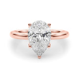 Eternal Sidestone Pear Diamond Engagement Ring — 9K/18K Gold & Platinum