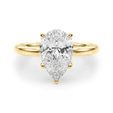 Eternal Sidestone Pear Diamond Engagement Ring — 9K/18K Gold & Platinum