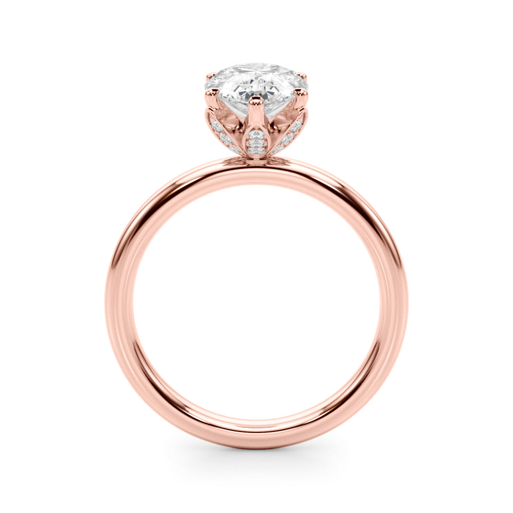 Eternal Sidestone Pear Diamond Engagement Ring — 9K/18K Gold & Platinum