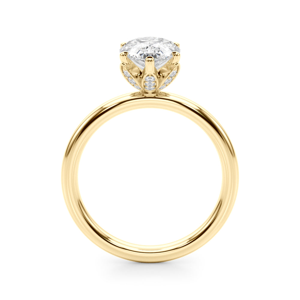 Eternal Sidestone Pear Diamond Engagement Ring — 9K/18K Gold & Platinum