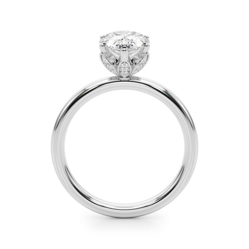 Eternal Sidestone Pear Diamond Engagement Ring — 9K/18K Gold & Platinum