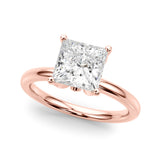 Celestial Sidestone Princess Diamond Engagement Ring — 9K/18K Gold & Platinum