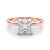 Celestial Sidestone Princess Diamond Engagement Ring — 9K/18K Gold & Platinum