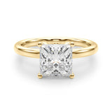 Celestial Sidestone Princess Diamond Engagement Ring — 9K/18K Gold & Platinum