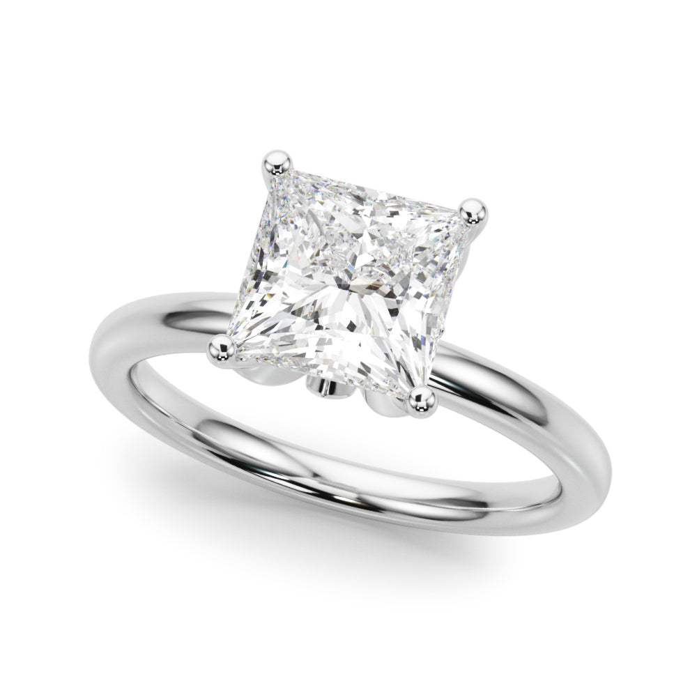 Celestial Sidestone Princess Diamond Engagement Ring — 9K/18K Gold & Platinum