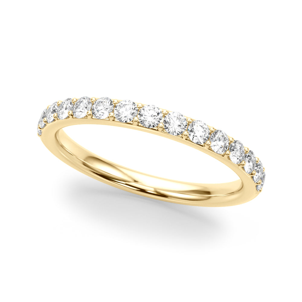 Shared Prong Wedding Half Eternity Ring in Gold & Platinum