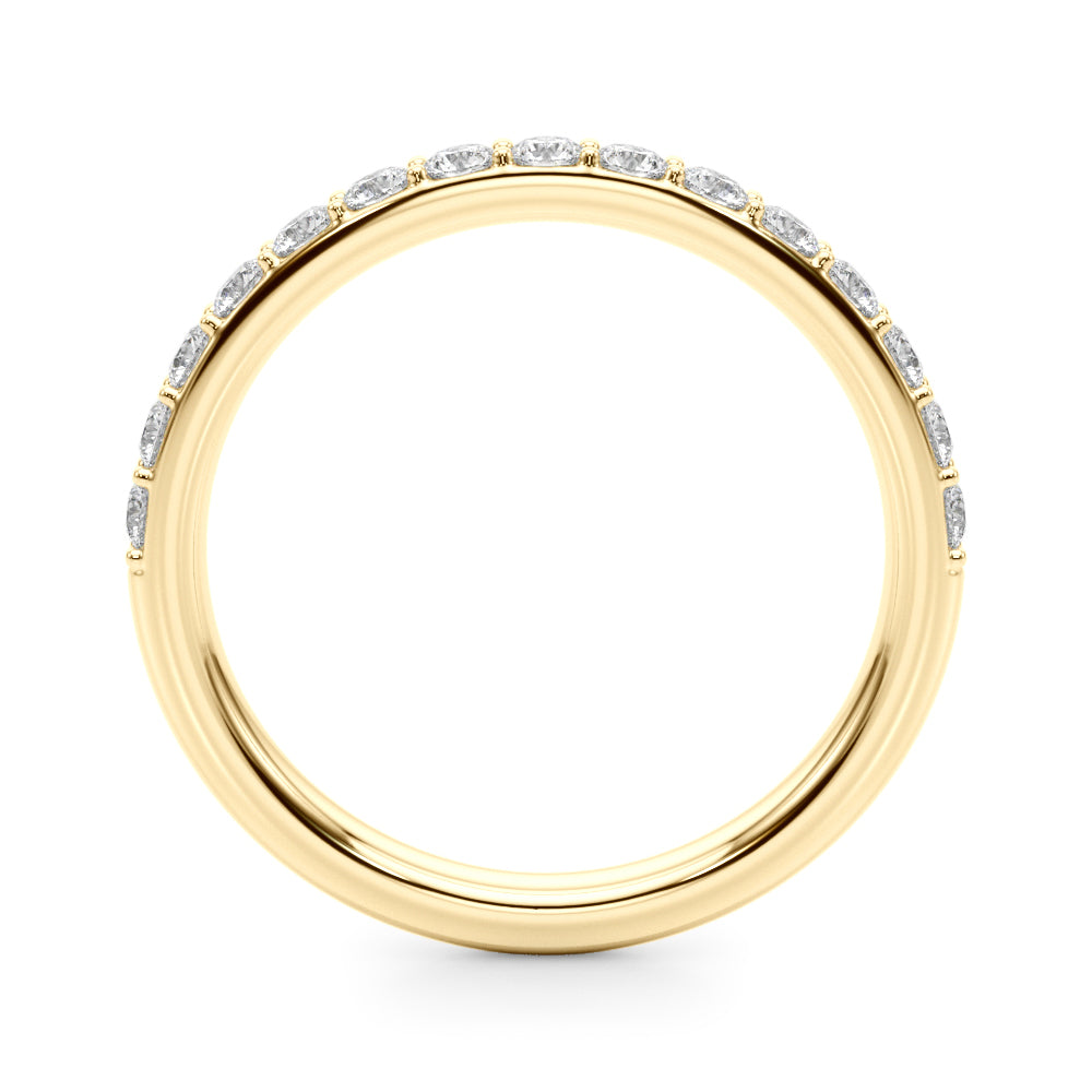 Shared Prong Wedding Half Eternity Ring in Gold & Platinum