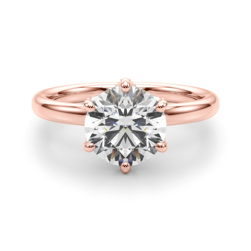Couture Sidestone Round Diamond Engagement Ring — 9K/18K Gold & Platinum