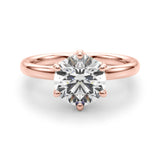 Couture Sidestone Round Diamond Engagement Ring — 9K/18K Gold & Platinum