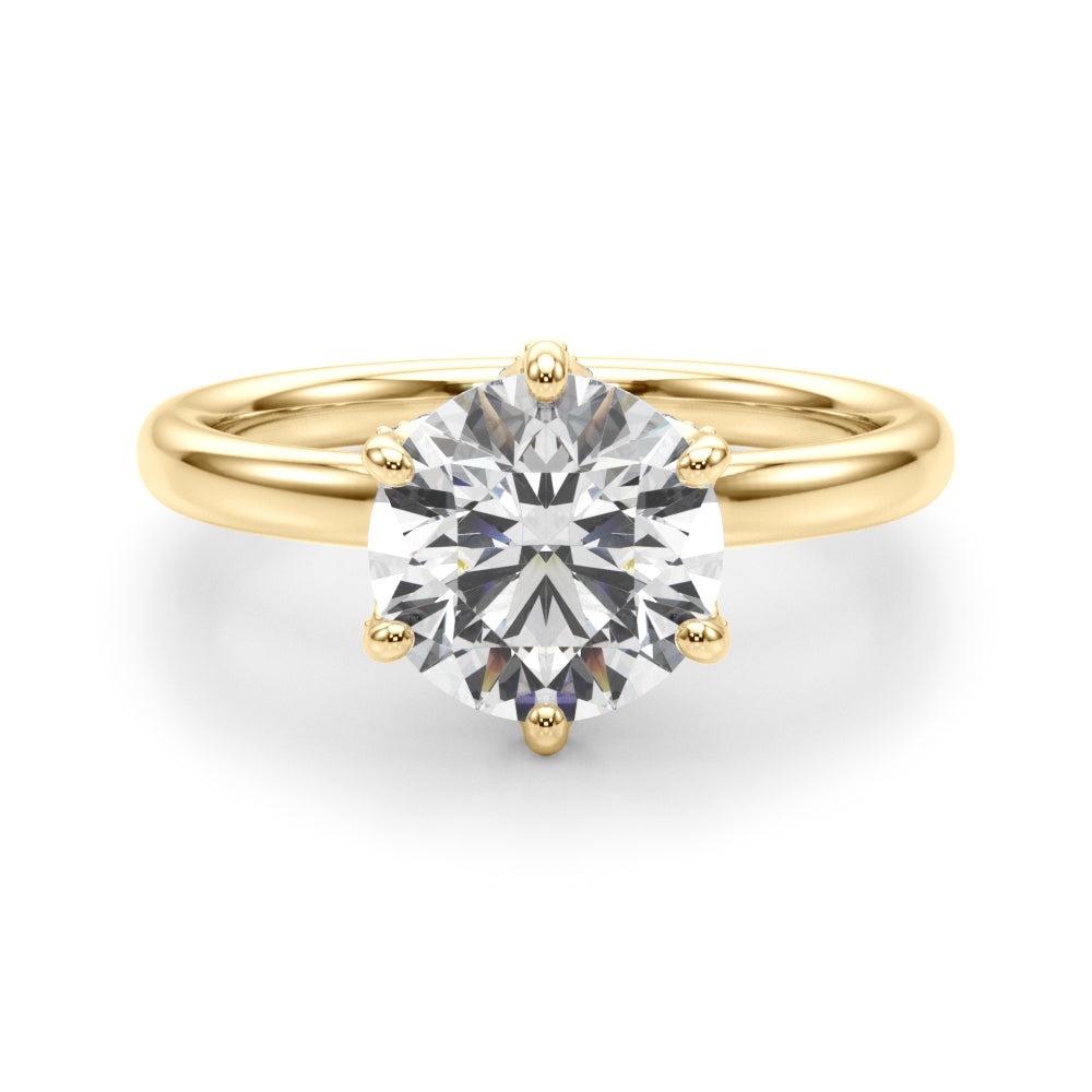 Couture Sidestone Round Diamond Engagement Ring — 9K/18K Gold & Platinum