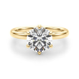 Couture Sidestone Round Diamond Engagement Ring — 9K/18K Gold & Platinum