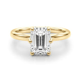 Dazzling Sidestone Emerald Diamond Engagement Ring — 9K/18K Gold & Platinum
