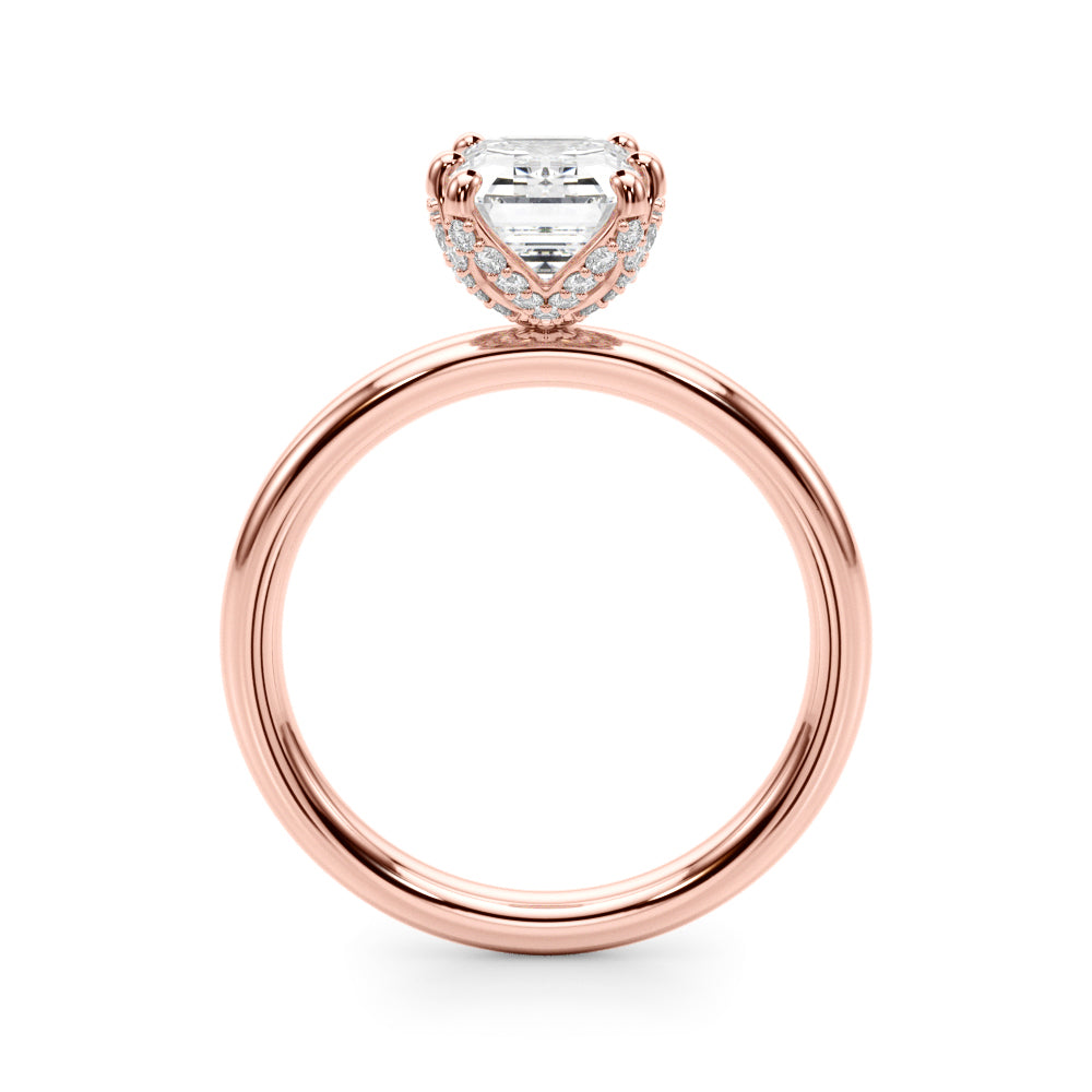 Dazzling Sidestone Emerald Diamond Engagement Ring — 9K/18K Gold & Platinum