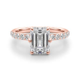 Splendid Sidestone Emerald Diamond Engagement Ring — 9K/18K Gold & Platinum