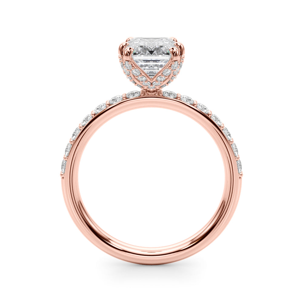 Splendid Sidestone Emerald Diamond Engagement Ring — 9K/18K Gold & Platinum