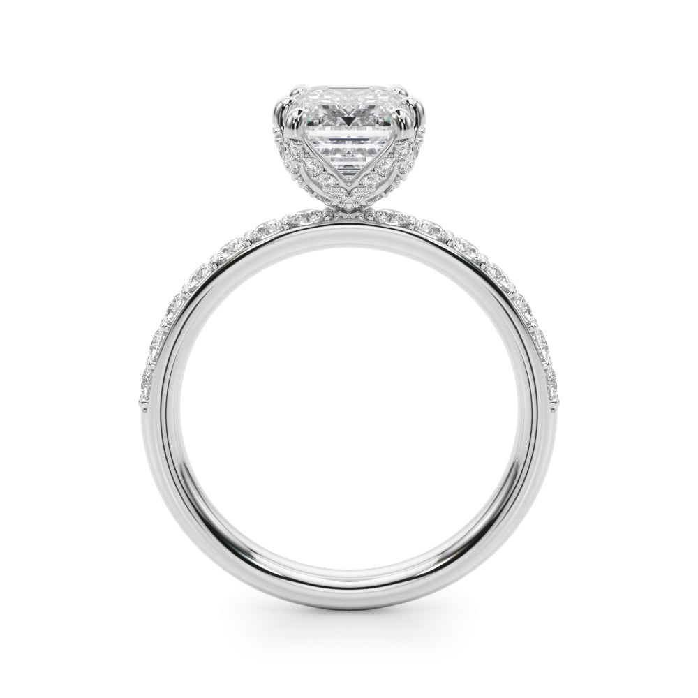 Splendid Sidestone Emerald Diamond Engagement Ring — 9K/18K Gold & Platinum