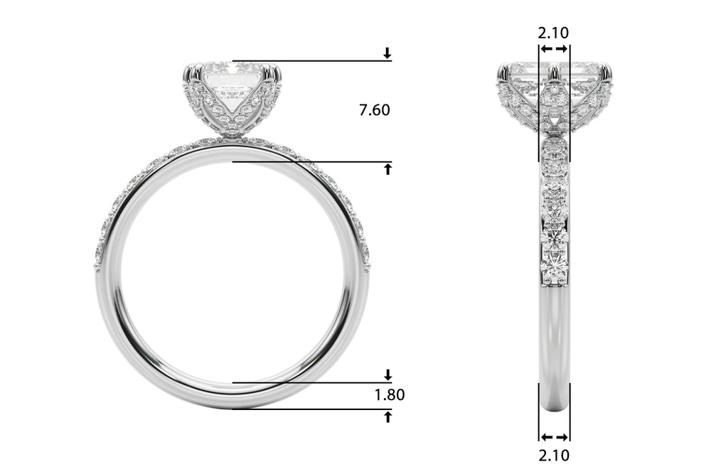 Splendid Sidestone Emerald Diamond Engagement Ring — 9K/18K Gold & Platinum