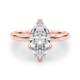Enchanted Sidestone Marquise Diamond Engagement Ring — 9K/18K Gold & Platinum