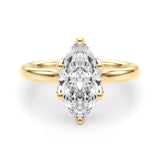 Enchanted Sidestone Marquise Diamond Engagement Ring — 9K/18K Gold & Platinum