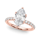 Pristine Sidestone Marquise Diamond Engagement Ring — 9K/18K Gold & Platinum