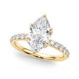 Pristine Sidestone Marquise Diamond Engagement Ring — 9K/18K Gold & Platinum