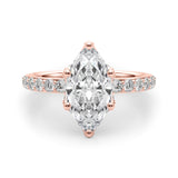 Pristine Sidestone Marquise Diamond Engagement Ring — 9K/18K Gold & Platinum