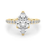 Pristine Sidestone Marquise Diamond Engagement Ring — 9K/18K Gold & Platinum