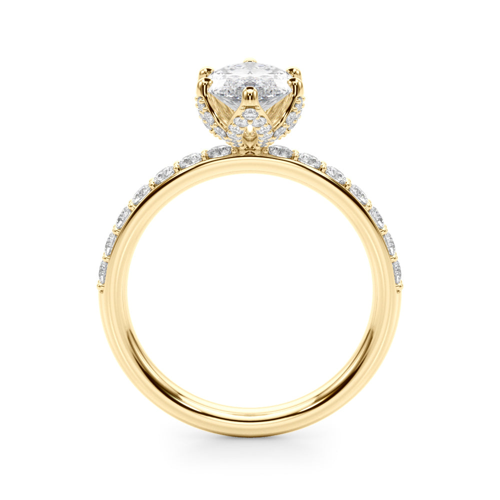 Pristine Sidestone Marquise Diamond Engagement Ring — 9K/18K Gold & Platinum